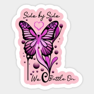 Breast Cancer Awareness Butterfly Pink Ribbon Sticker